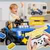 12V Kids Ride On Building Block Car W/Parents Control,Electric Truck Car/Kart-Switch Freely,Building Vehicles,One Chassis,Two Forms,Four-Wheel Suspension for Kids 2-4, Blue view 4