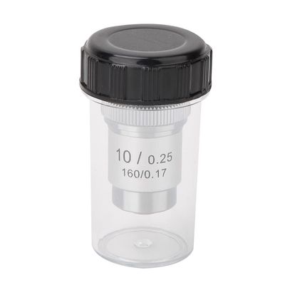 195 Achromatic Objective Lens Compatible with Biological Microscopes, All Steel Material with Standard RMS 20.2 mm Interface, Magnification Options Including 4X 10X 20X 40X 60X (10X)