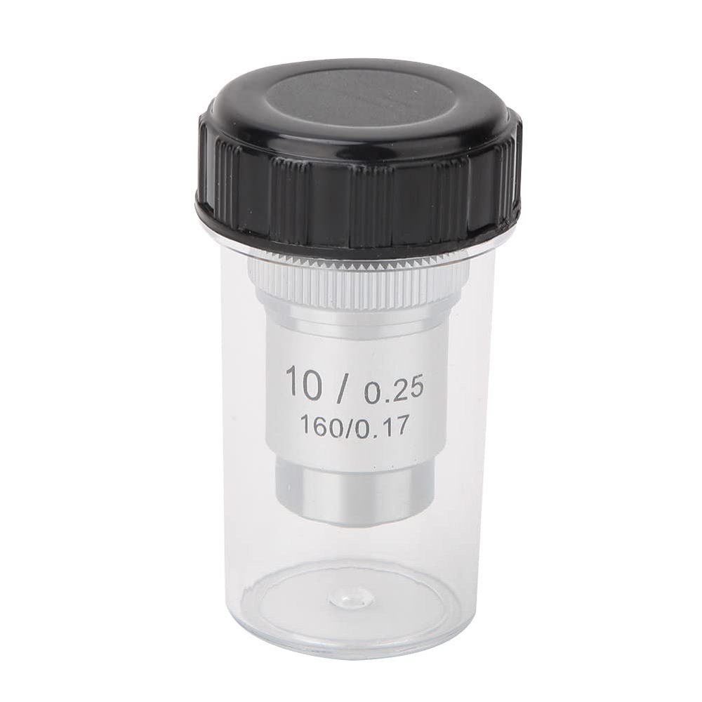 195 Achromatic Objective Lens Compatible with Biological Microscopes, All Steel Material with Standard RMS 20.2 mm Interface, Magnification Options Including 4X 10X 20X 40X 60X (10X)