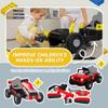 12V Kids Ride On Building Block Car W/Parents Control,Electric Truck Car/Kart-Switch Freely,Building Vehicles,One Chassis,Two Forms,Four-Wheel Suspension for Kids 2-4, Red view 3