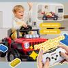 12V Kids Ride On Building Block Car W/Parents Control,Electric Truck Car/Kart-Switch Freely,Building Vehicles,One Chassis,Two Forms,Four-Wheel Suspension for Kids 2-4, Red view 4
