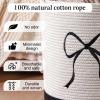 Honeydak Black Laundry Basket Bow Hamper Coquette Laundry Basket Cotton Rope Hamper 15 x 17.7 Inches Toy Box Large Coquette Bow Teens Girls Room Storage for Blanket Toys Clothes Organization view 3