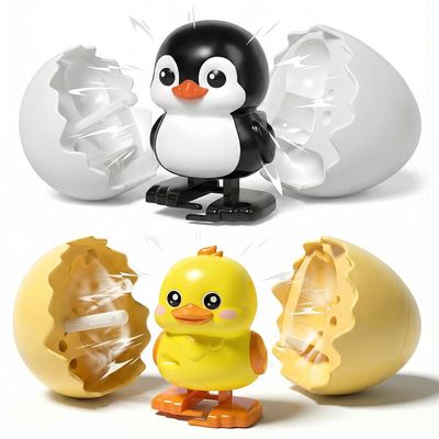 Hulezt Boom Eggs 2026 New Wind-Up Surprise Eggs, Dinosaur Egg Rotate to Hatch Walking Animal Hatching, Reusable Clockwork Fun Dino Eggs Easter Basket Stuffers for Adult Birthdays (Duck + Penguin)