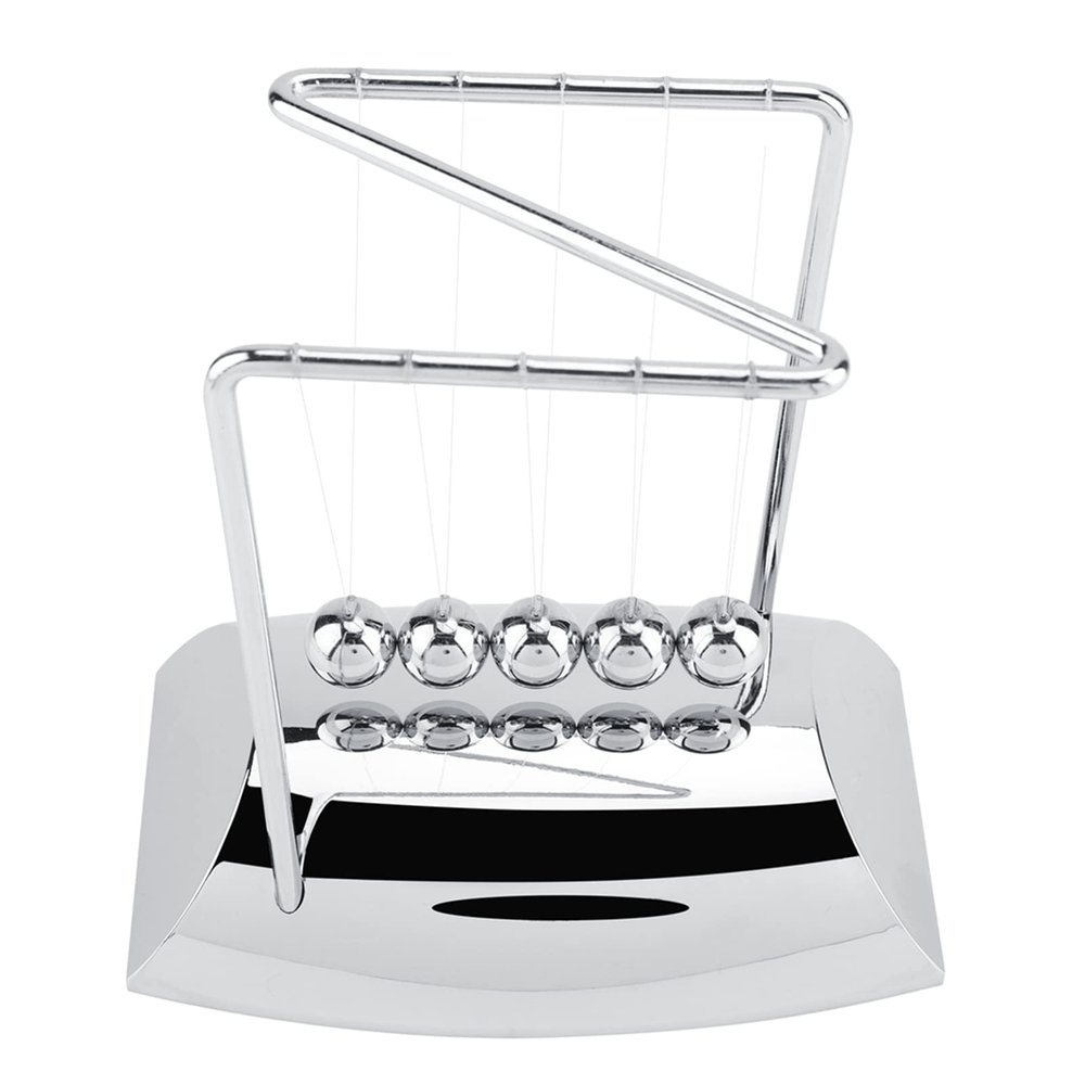 Zerodis Newton's Cradle Balance Balls with Plastic Base, Physics Science Pendulum Educational Toy for Kids and Adults, Home Office Desk Ornament