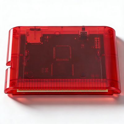 VELATEMOR Game Cartridge, Multi Game Cartridge with Wide Compatibility, Smart Storage and Data Protection,for Mega Drive System Console with 4G Memory Card Plug and Play (Red)