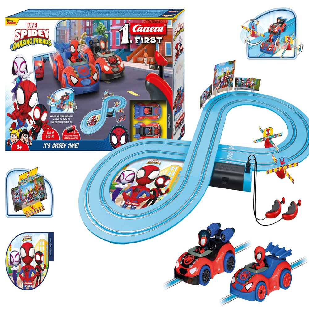 Carrera First Spidey and Friends Toy Slot Car Race Track Set (Ages 3+)