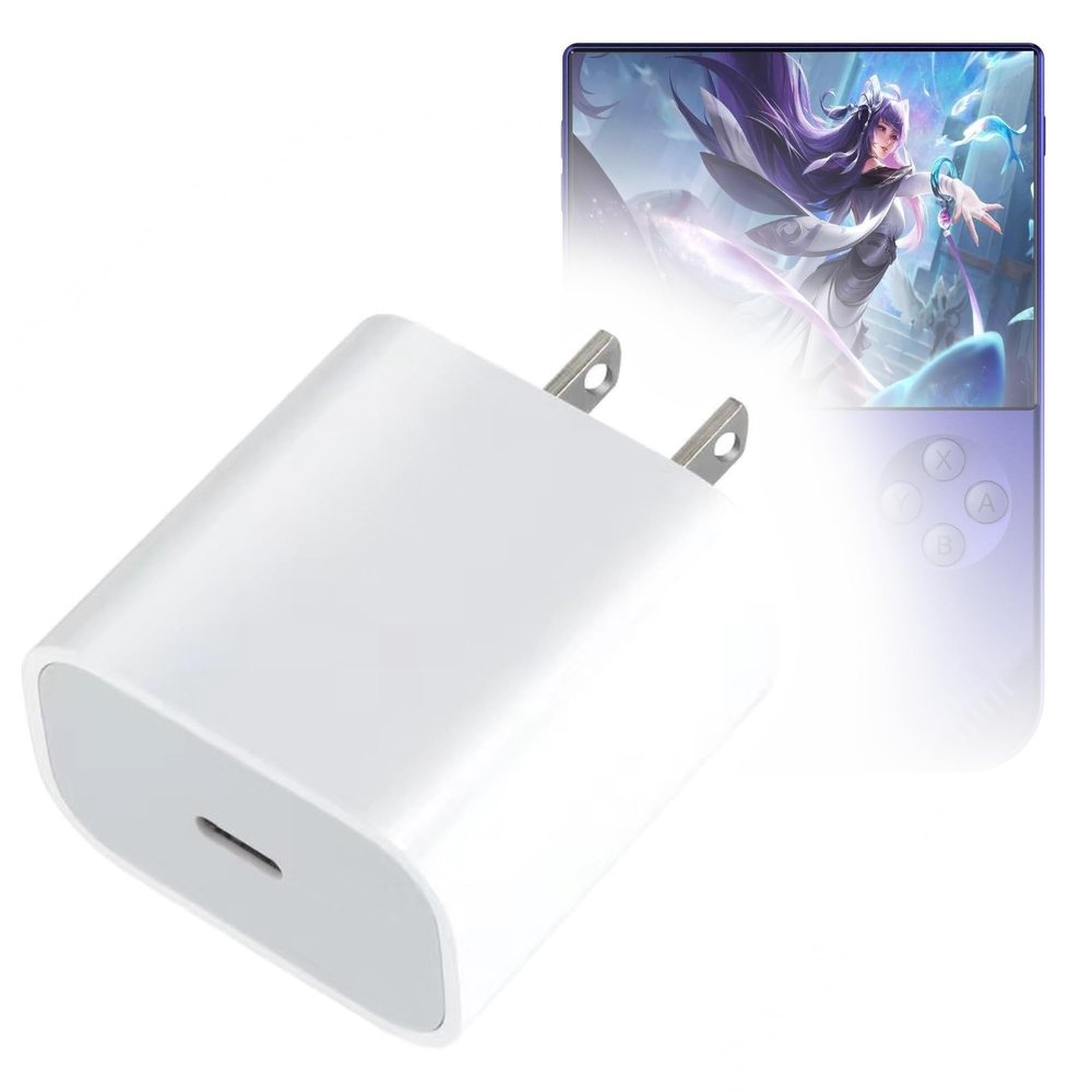BoxWave Charger Compatible with Voacle RG40XX V Retro Handheld Game Console - PD GAN miniCube (30W), 30W Tiny PD GAN Type-C Wall Charger - Winter White
