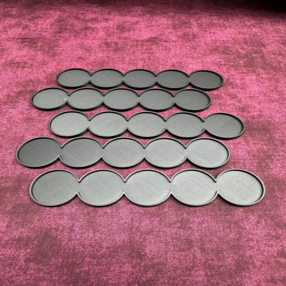 25mm, 28mm, 32mm and 40mm Round Movement Trays (28mm 5man Line Flat, 3.0, Count)