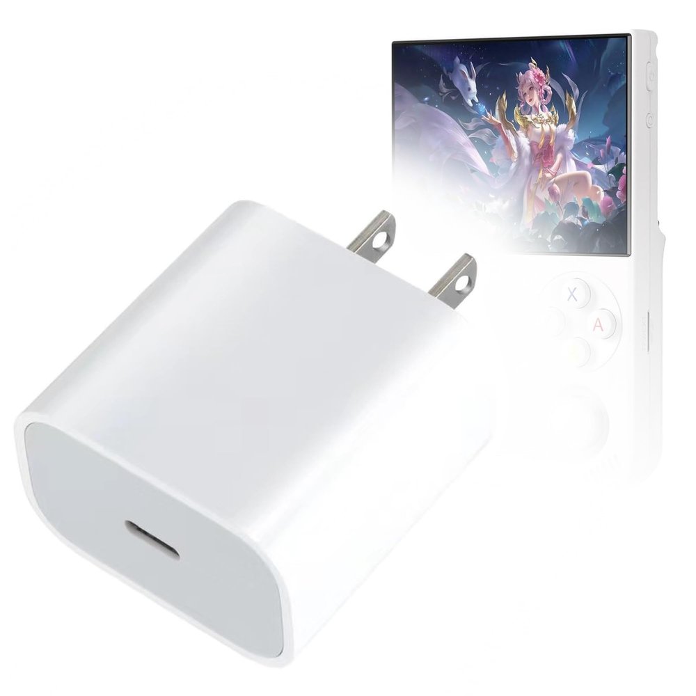BoxWave Charger Compatible with Voacle RG35XX Pro Retro Handheld Game Console - PD GAN miniCube (30W), 30W Tiny PD GAN Type-C Wall Charger - Winter White