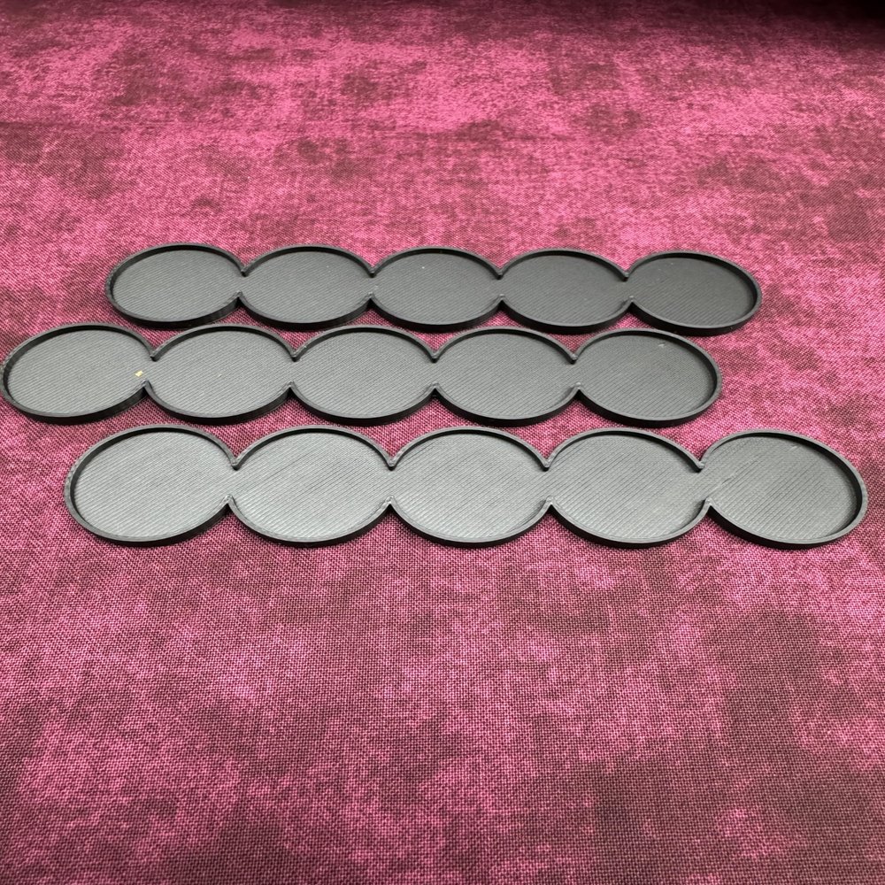 25mm, 28mm, 32mm and 40mm Round Movement Trays (40mm 5man Line Flat, 5.0, Count)