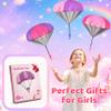Yeeeasy Tangle-Free Parachute Toys for Kids Outdoor Flying Game, Girls 4Pcs view 3