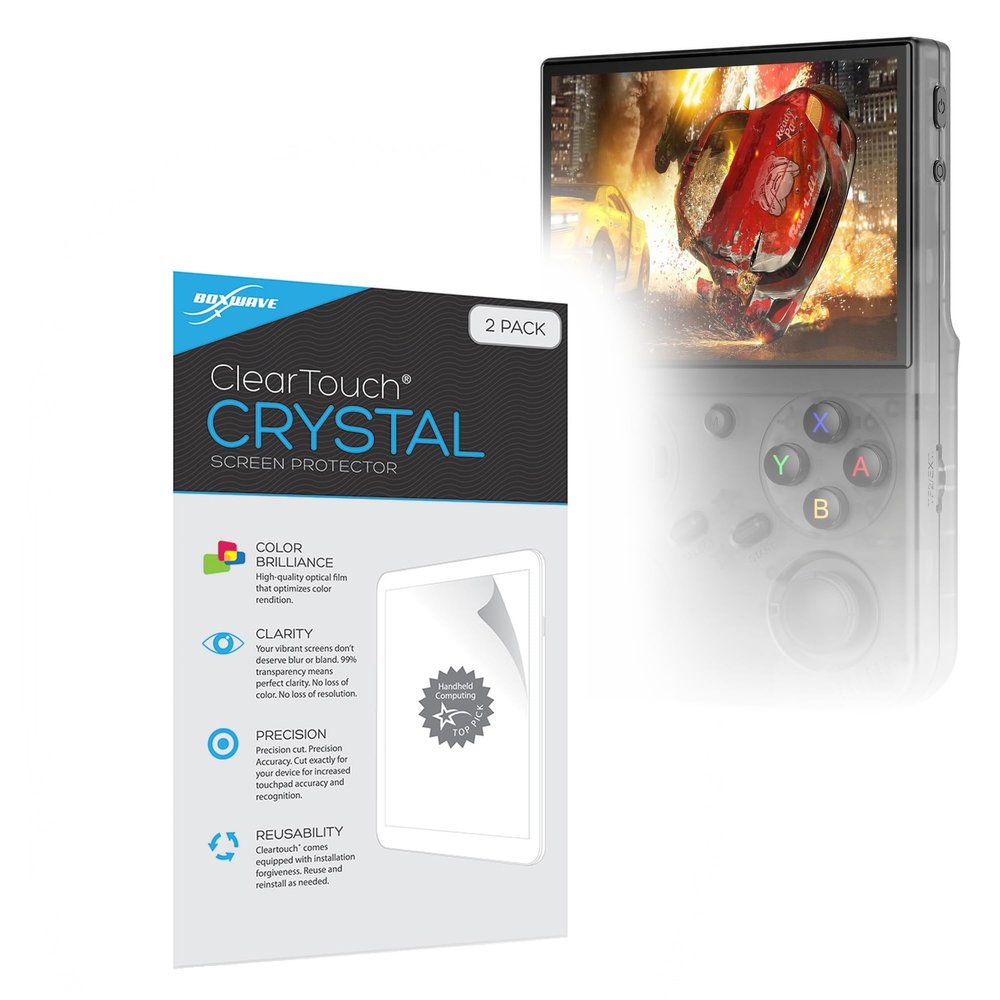 BoxWave Screen Protector Compatible with Voacle G350 Retro Handheld Game Console (3.5 in) - ClearTouch Crystal (2-Pack), HD Film Skin - Shields from Scratches