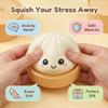 2026 Dumpling Squishy Stress Relief Squeeze Toy, Soft Slow Rising Mystery Dumpling Stress Ball, Sensory Fidget Squeeze for Anxiety Relief, Cute Desk Decor, Office , Home Relaxation (Brown) view 2