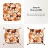 Autumn Deer Leaf Leather Storage Tray Double-Sided Printing Folding Travel Organizer view 3
