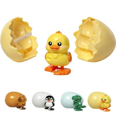 Boom Eggs Wind-Up Surprise Eggs, Twist to Hatch Walking Dino Animal Toy, Reusable Clockwork Dinosaur Toys for Easter Birthday Gifts(Duck)