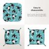Adorable Killer Whale Leather Storage Tray Double-Sided Printing Folding Travel Organizer view 3