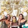 Happy 27th Birthday Decorations For Women Men, Light Gold 27 Balloon Numbers, Gold Happy Birthday Balloons, Star, Heart, White And Gold Balloons For Champagne Gold 27 Birthday Decorations view 3