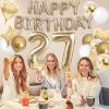 Happy 27th Birthday Decorations For Women Men, Light Gold 27 Balloon Numbers, Gold Happy Birthday Balloons, Star, Heart, White And Gold Balloons For Champagne Gold 27 Birthday Decorations view 4