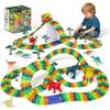 Dinosaur Track Toy, 262PCS Dinosaur Race Track Set with Suction Cup Track, 360 Gravity Climbing Cars, Flexible Track Building Set with Light Up Cars, Toys for Boys Girls Ages 3-8 view 1