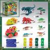 Dinosaur Track Toy, 262PCS Dinosaur Race Track Set with Suction Cup Track, 360 Gravity Climbing Cars, Flexible Track Building Set with Light Up Cars, Toys for Boys Girls Ages 3-8 view 3