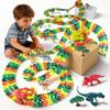 Dinosaur Track Toy, 262PCS Dinosaur Race Track Set with Suction Cup Track, 360 Gravity Climbing Cars, Flexible Track Building Set with Light Up Cars, Toys for Boys Girls Ages 3-8 view 4