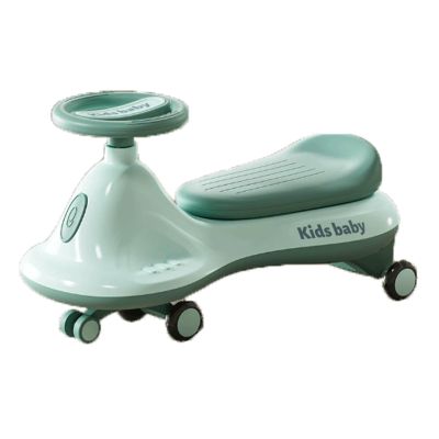 Wiggle Car Wiggle Car Music Light Anti-Rollover Swing Car Swing Silent Flash Wheel Age 3 and Up Months Twisting Cars(Green)