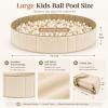 Burbell 72"x 12" Extra Large Kids Baby Ball Pool, Jumbo Toddlers Foldable Ball Play Area for 2-4 Kids& Parents, Sensory Play Pit Indoor Outdoor Family Activity Playpen, Balls Not Include(Beige) view 2