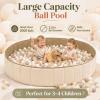 Burbell 72"x 12" Extra Large Kids Baby Ball Pool, Jumbo Toddlers Foldable Ball Play Area for 2-4 Kids& Parents, Sensory Play Pit Indoor Outdoor Family Activity Playpen, Balls Not Include(Beige) view 3