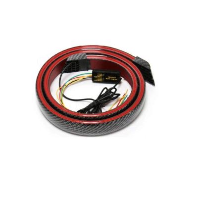 130cm 51 Inch Car Rear Spoiler Sticker Strip Brake Turn Signal Lamp Flowing Waterproof Red Dream Color (Red Color)