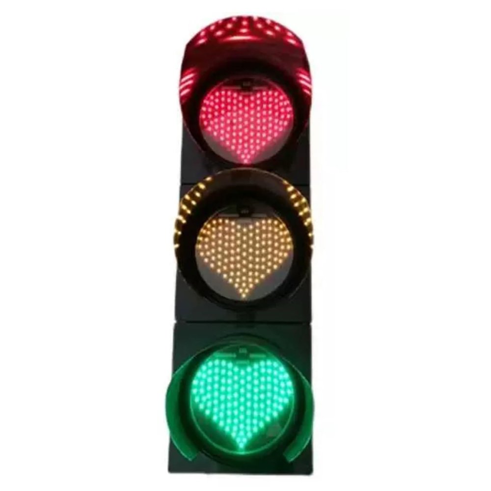 Auoriflex Red Yellow Green LED Heart-Shape Traffic Light, Traffic Light Wall Lamp Decoration, Stylish and Beautiful, for Cafe Bar Club Shop Party Favor
