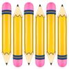 6Pcs Inflatable Pencil, PVC Pencil Balloons 26.7" Yellow Giant, Back to School Inflatable Graduation Party Decoration for School Photo Prop Classroom Prizes Favor, Garden Tools view 1