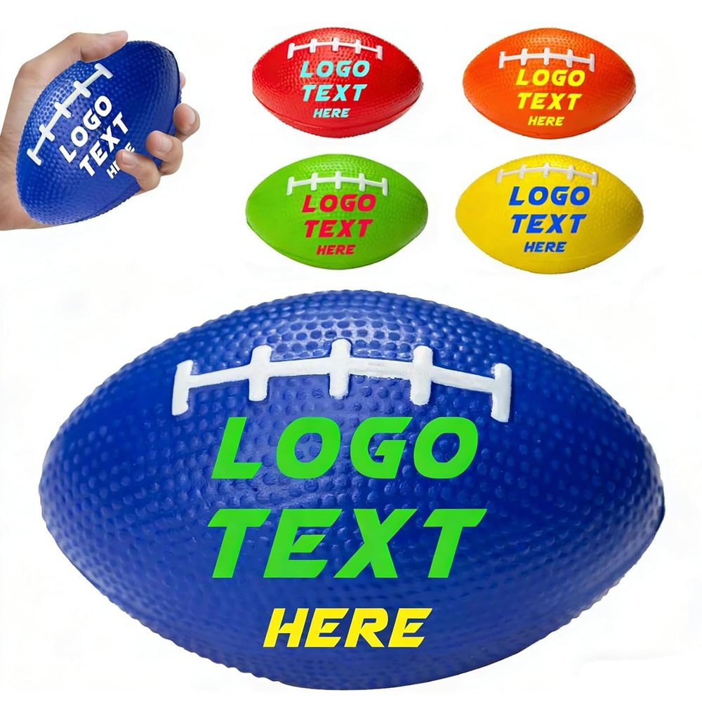 10-100 Pcs Custom Football Stress Balls with Logo Personalized Stress Balls Bulk with Text for Adults Customized Promotional Gifts for Office Events Home