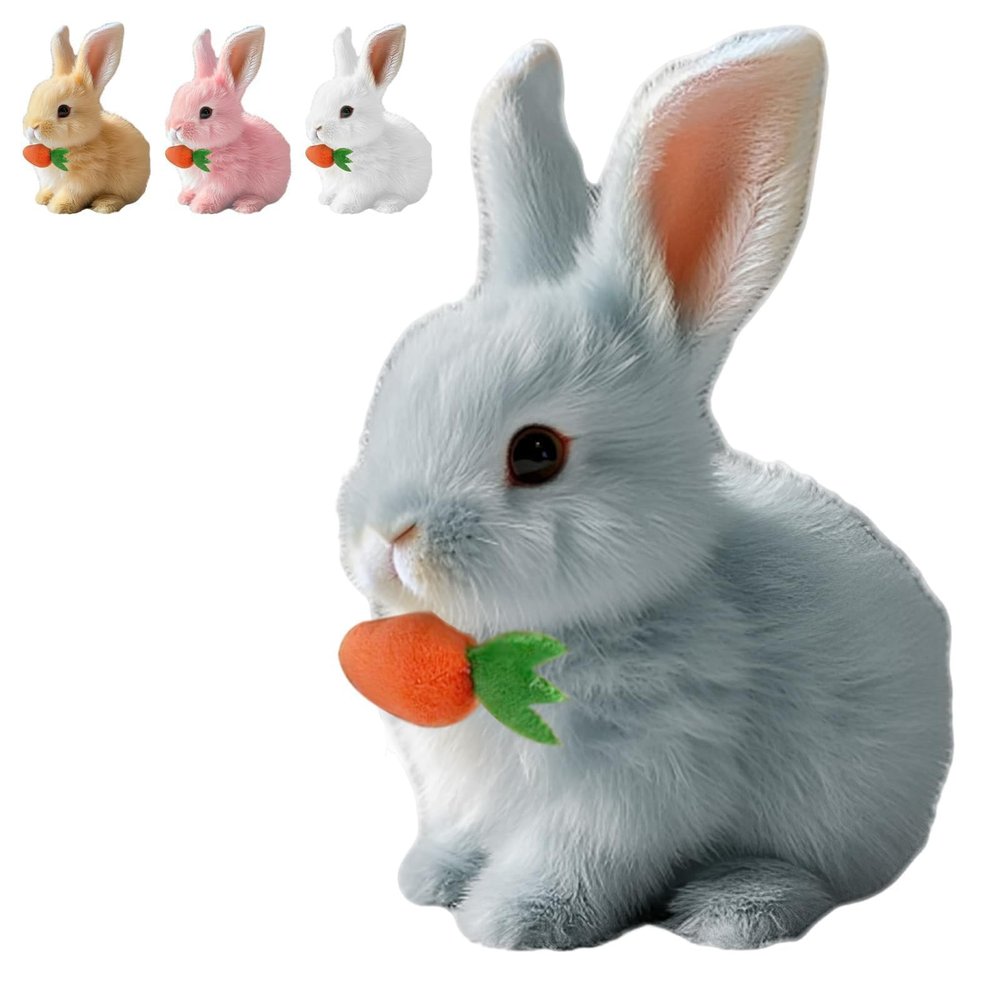 AULCTR Easter Basket Stuffer Realistic Bunny Toy, 2026 New Bunny Toys Educational Interactive Toys Bunnies Can Walk and Talk, Handmade Hopping Realistic Bunny Toy (Gray)