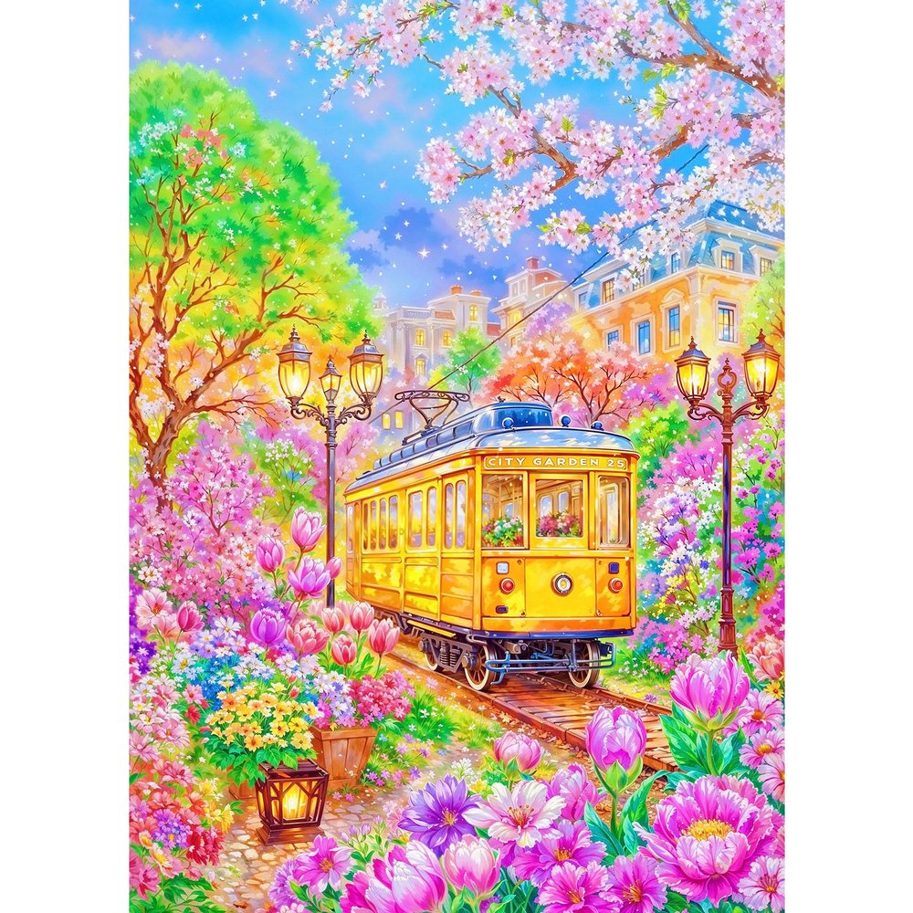 TangMosaic Puzzles for Adults 1000 Pieces, Jigsaw Puzzle for Adults, Fun Challenging Puzzle, City Tram Puzzles Game, Interlock Perfectly No Dust, Gifts for Easter Mothers Day