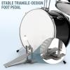 14"x10" 3-Piece Junior Kids Drum Set with Pedal, Drum Stool, Cymbal, 2 Pairs of Drum Sticks & Wrench, Complete Starter Kit for Children, Space-Saving Design with Carry Strap - Black view 4