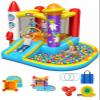 Whubefy Inflatable Bounce House for Kids 3-6, Bouncy House with Ball Pit Pool, Jumping Castle with Blower for Kids,Space Theme Play House 112x98.4 in for Party,Backyard view 1
