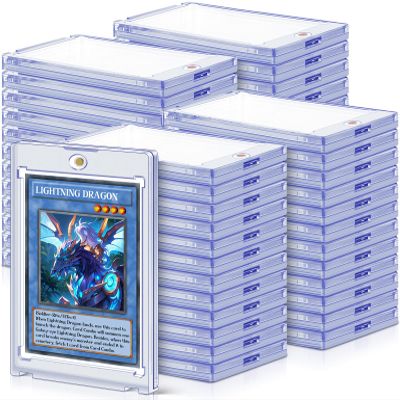 100 ct Magnetic Card Holders for Trading Cards, 35 pt Hard Cards Sleeves Case Fit for MTG Cards, Standard Cards, Sports Cards, Baseball Cards