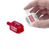 Pack of 3 Classic Mexican Pirinola Toma Todo Solid Plastic in Spanish with Chips, 2.1 Inches Tall - Red White and Blue Colors view 3