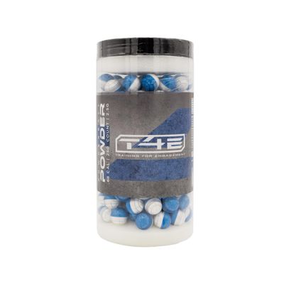 T4E .68 Caliber Inert Powder Rounds Blue/White Shell 250 Count Jar Marker Compatible