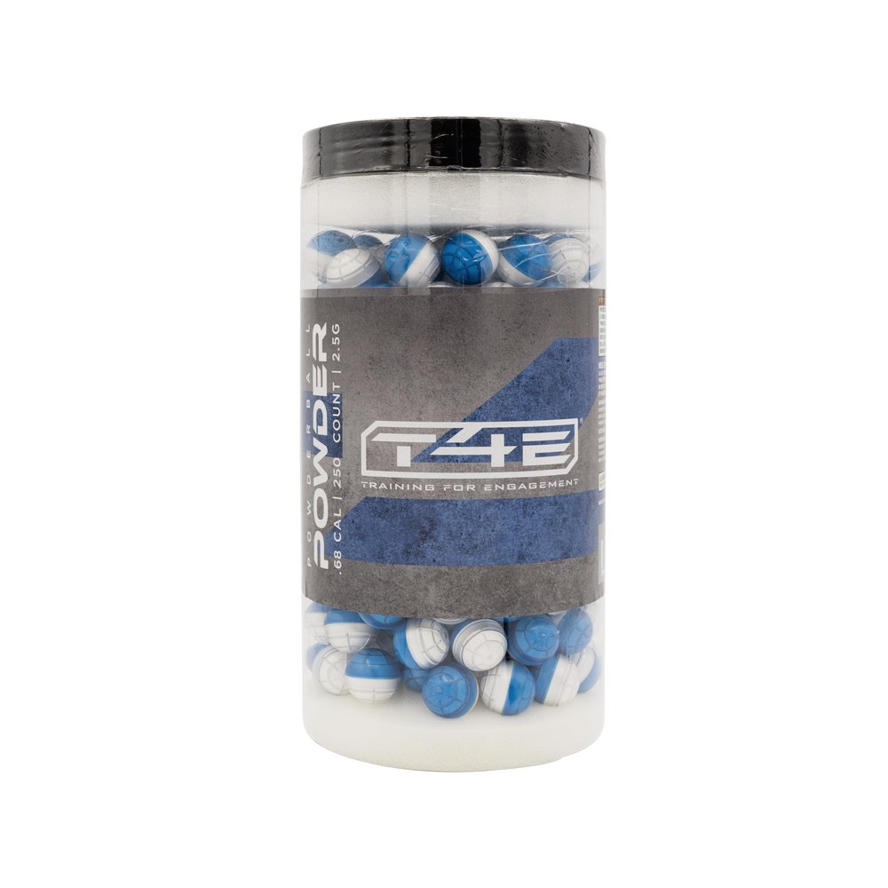 T4E .68 Caliber Inert Powder Rounds Blue/White Shell 250 Count Jar Marker Compatible