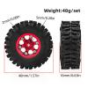 4PCS 0.7" Beadlock Tires Metal Wheels 1.57"x0.63" Sticky Foam-Filled Tires for scx30 upgrades 1/30 RC Crawler (Red) view 4
