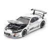 1:64 Diecast Model Car Compatible with Toyota Supra GT300 Top Secret Silver Chrome Limited Edition by Pop Race PR640325 view 2