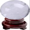 QASYKSLQ Clear Quartz Crystal Ball with Wooden Stand, Sphere Sculpture Figurine,Family Decorative,Fortune Teller,Feng Shui,Witchcraft,Witch Decor,8cm view 1