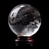 QASYKSLQ Clear Quartz Crystal Ball with Wooden Stand, Sphere Sculpture Figurine,Family Decorative,Fortune Teller,Feng Shui,Witchcraft,Witch Decor,8cm view 2