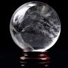 QASYKSLQ Clear Quartz Crystal Ball with Wooden Stand, Sphere Sculpture Figurine,Family Decorative,Fortune Teller,Feng Shui,Witchcraft,Witch Decor,8cm view 3