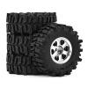 4PCS 0.7" Beadlock Tires Metal Wheels 1.57"x0.63" Sticky Foam-Filled Tires for scx30 upgrades 1/30 RC Crawler for redcat ascent 32 upgrades (Silver) view 2