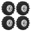 4PCS 0.7" Beadlock Tires Metal Wheels 1.57"x0.63" Sticky Foam-Filled Tires for scx30 upgrades 1/30 RC Crawler for redcat ascent 32 upgrades (Silver) view 3