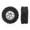 4PCS 0.7" Beadlock Tires Metal Wheels 1.57"x0.63" Sticky Foam-Filled Tires for scx30 upgrades 1/30 RC Crawler for redcat ascent 32 upgrades (Silver) view 4