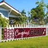 2026 Graduation Yard Sign, Large Congrats Grad Yard Banner Class of 2026 Banner Backdrop for Graduation Decorations Party Supplies (Maroon) view 1