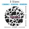 Goodstemu Customized Baby Rug with Name for Nursery, Personalized Cow Print Round Area Rugs for Baby Girls Boys, Super Soft Circular Rugs for Kids Room Bedroom Home Decor view 4